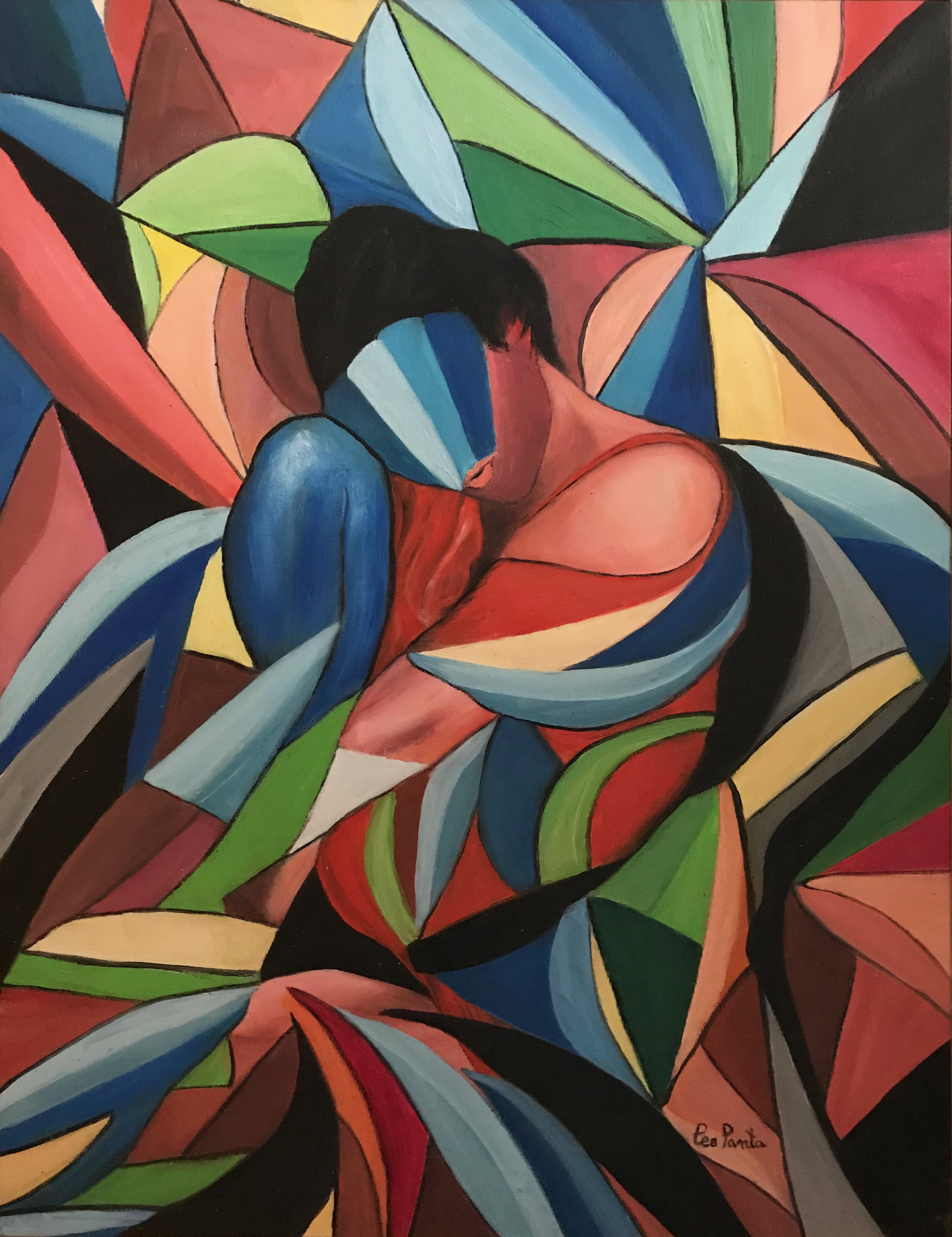 Donna con maschera - 2015 - olio su tela - cm. 53x70
