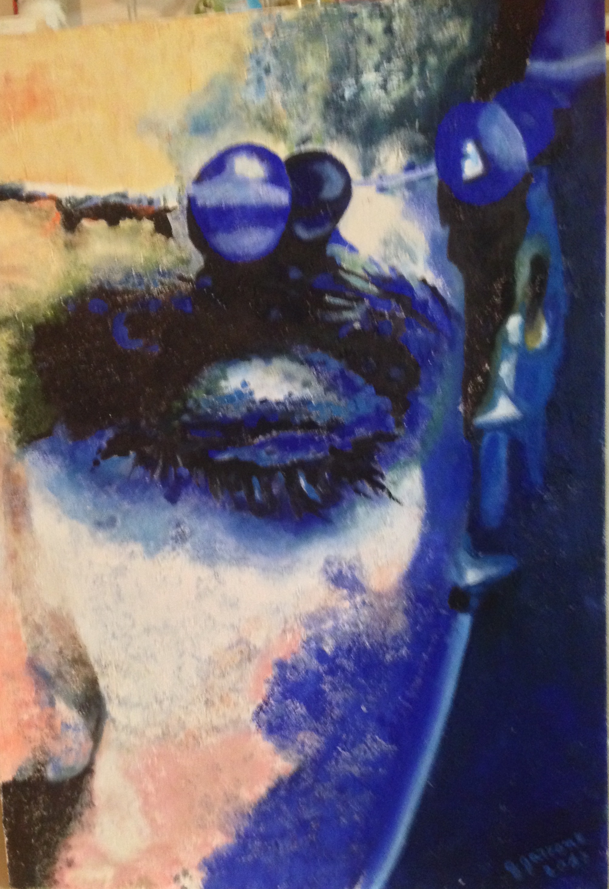 GUERRERIA - olio su tela 40x70. Esposto alla Mostra Arcaico e Presente a Roma - Hotel Oxford
