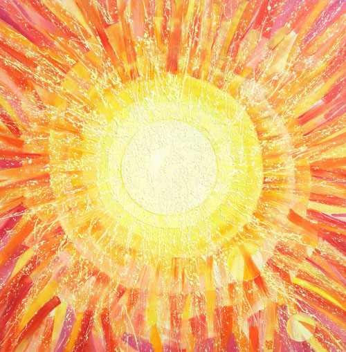 SOLARIS - olio su tela, 2018 - 90x90. Esposto alla Mostra Arcaico e Presente a Sutri - Palazzo del Drago