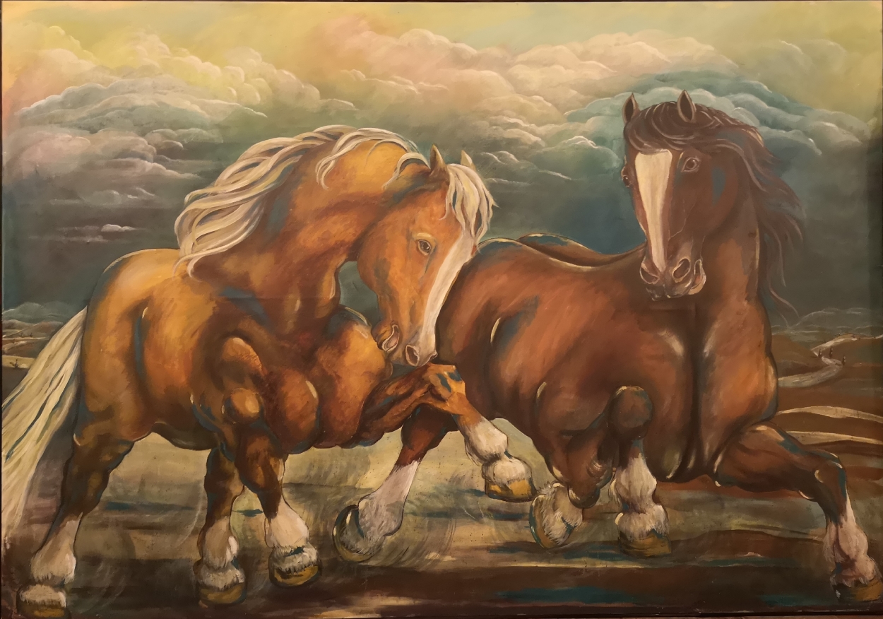 GENESI - acrilico 145x208. Esposto alla Mostra Arcaico e Presente a L'Aquila - Palazzetto dei Nobili dell'Aquila