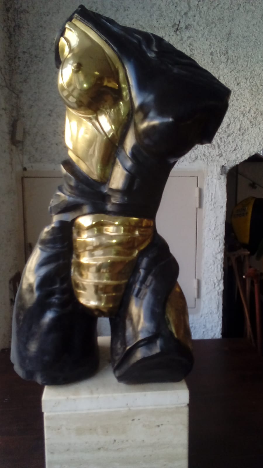 AMAZZON - ottone resina 70x40. Esposto alla Mostra Arcaico e Presente a Sutri - Palazzo del Drago. Esposto alla Mostra Arcaico e Presente a L'Aquila - Palazzetto dei Nobili dell'Aquila. Esposto alla Mostra Arcaico e Presente a Roma - Galleria GARD