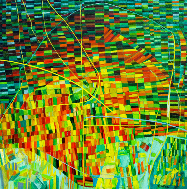 L'ENIGMA DELLA TERRA - 2020. Olio su tela 60x60. Esposto nello Spazio Q’4RT dell’Hotel Oxford a Roma