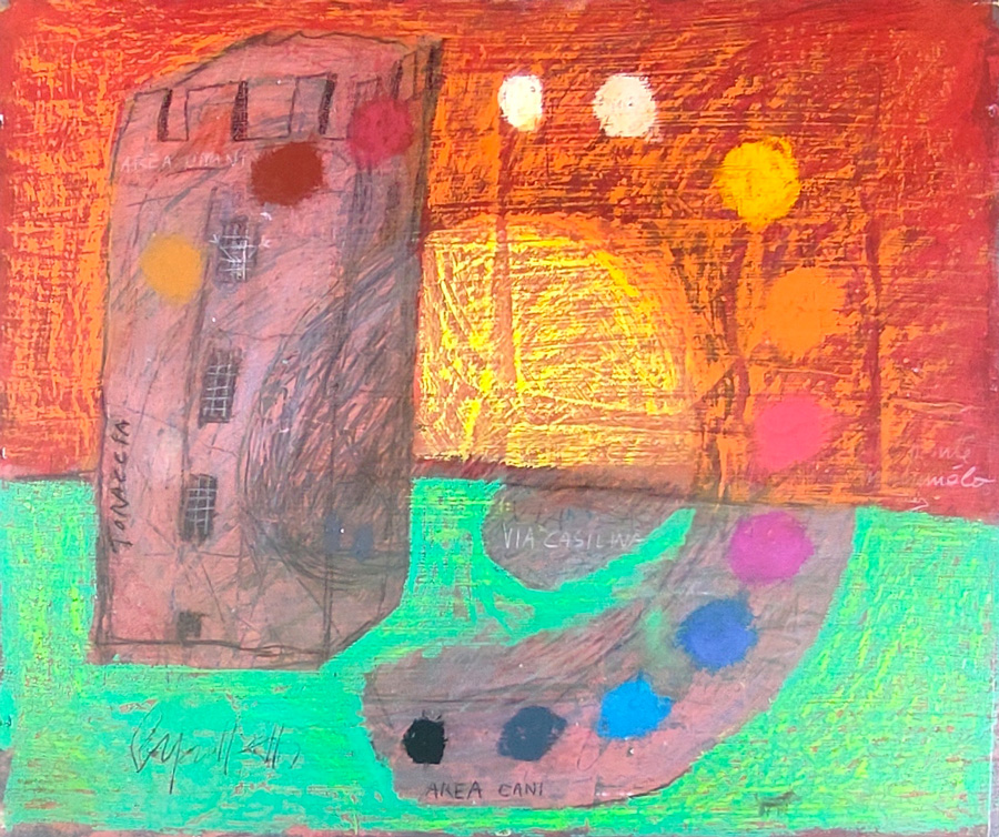 TORACCIA - 2025 - tecnica mista su tavola 35x30cm. Esposto nello Spazio Q’4RT dell’Hotel Oxford a Roma